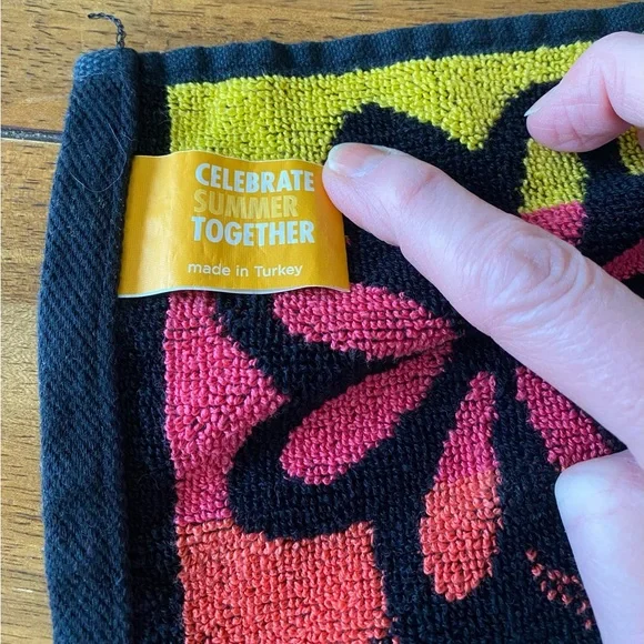 Celebrate Summer Together MultiColor Sugar Skull 60”x32” 100% Beach Towel - Picture 3 of 4